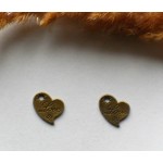 Подвеска металлическая Love is 14*11 мм. Цвет бронза 